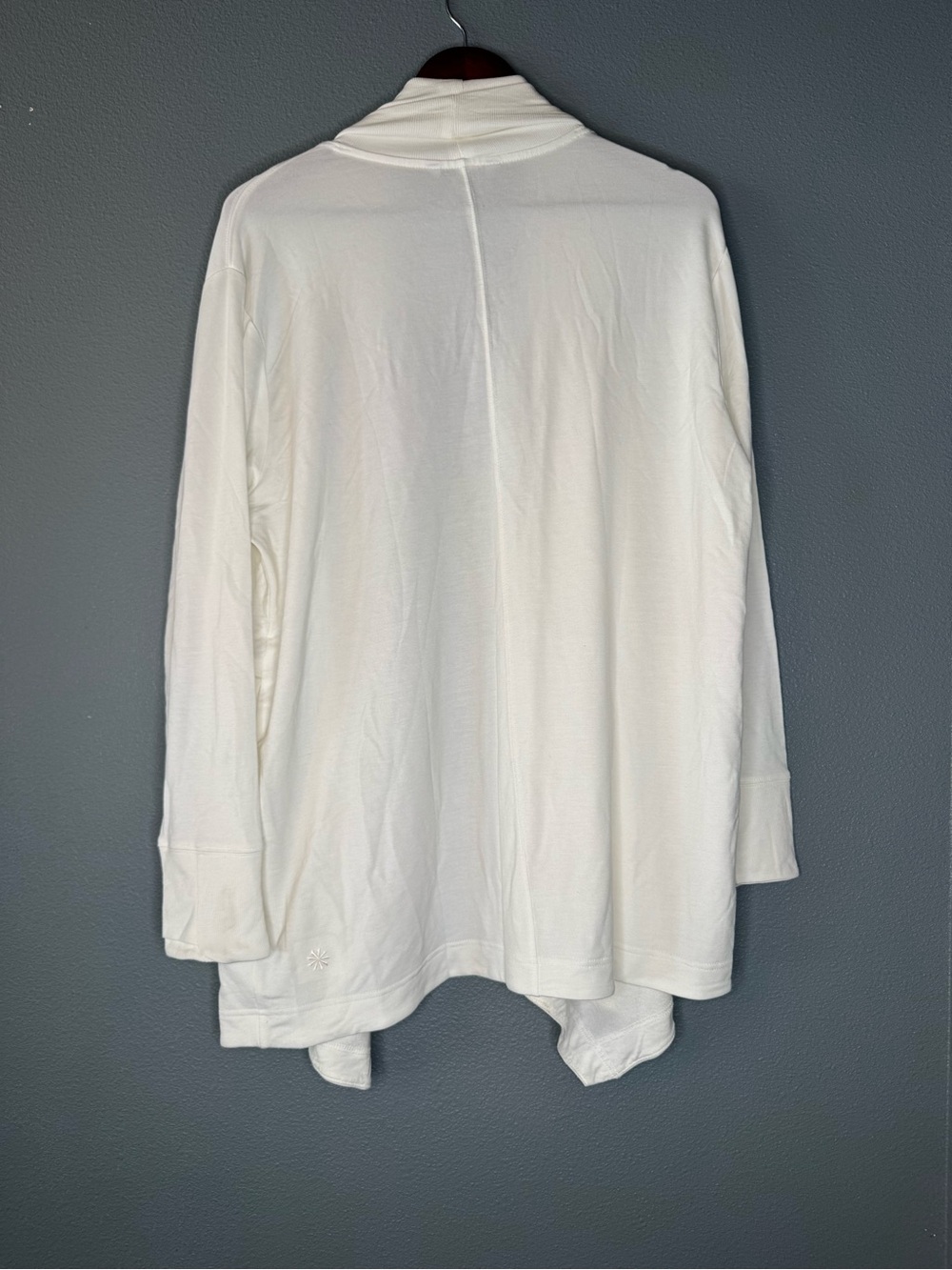 Athleta Pranayama Wrap Cardigan Womens Large White Open Front TENCEL Modal NWT - Picture 2 of 13